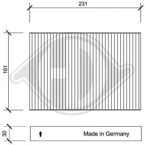 Handler.Part Filter, interior air DIEDERICHS DCI1043 1