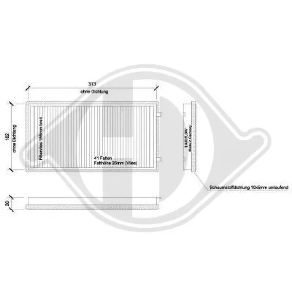 Handler.Part Filter, interior air DIEDERICHS DCI1093S 1