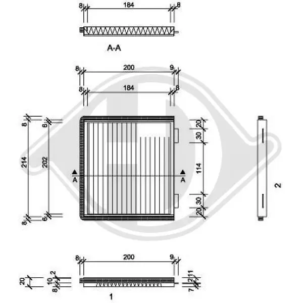 Handler.Part Filter, interior air DIEDERICHS DCI1098 1