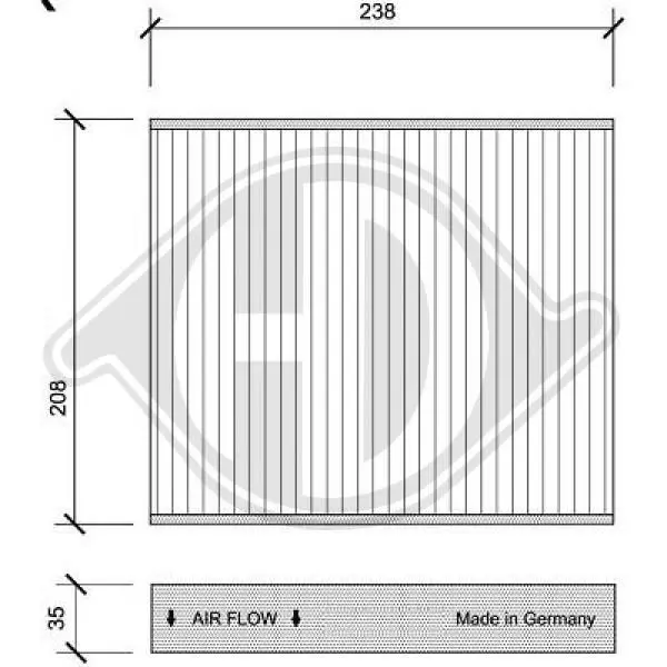 Handler.Part Filter, interior air DIEDERICHS DCI1103 1