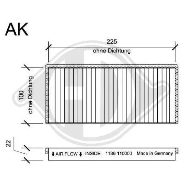 Handler.Part Filter, interior air DIEDERICHS DCI1186S 1