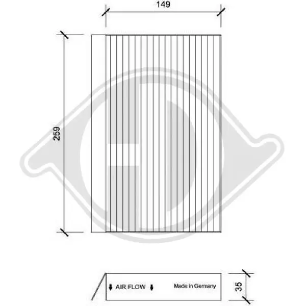 Handler.Part Filter, interior air DIEDERICHS DCI1196 1