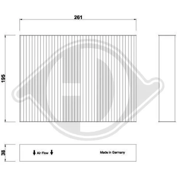 Handler.Part Filter, interior air DIEDERICHS DCI1267 1