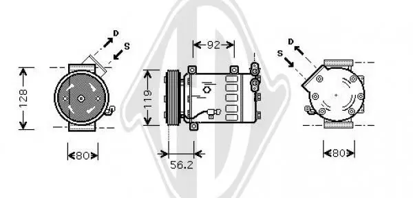 Handler.Part Compressor, air conditioning DIEDERICHS DCK1161 1