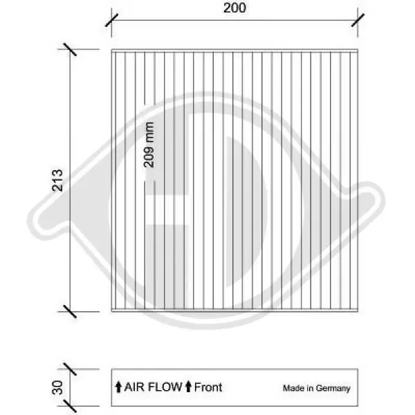 Handler.Part Filter, interior air DIEDERICHS DCI0222 1