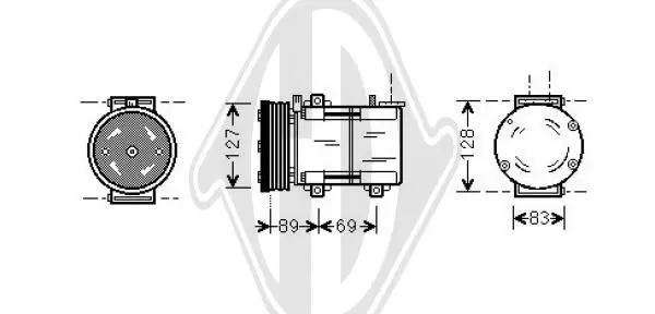 Handler.Part Compressor, air conditioning DIEDERICHS DCK1255 1