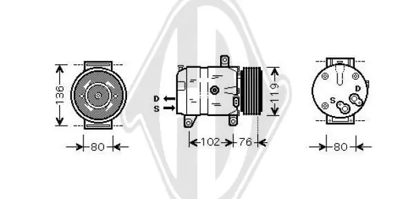 Handler.Part Compressor, air conditioning DIEDERICHS DCK1462 1