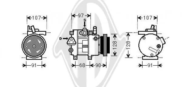 Handler.Part Compressor, air conditioning DIEDERICHS DCK1638 1