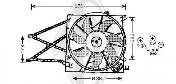 Handler.Part Fan, radiator DIEDERICHS DCL1145 1