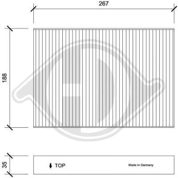 Handler.Part Filter, interior air DIEDERICHS DCI1210 1