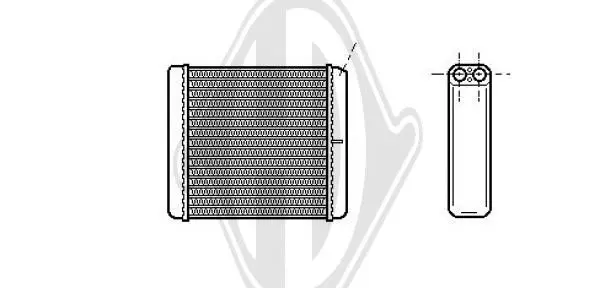 Handler.Part Heat exchanger, interior heating DIEDERICHS DCM1161 1