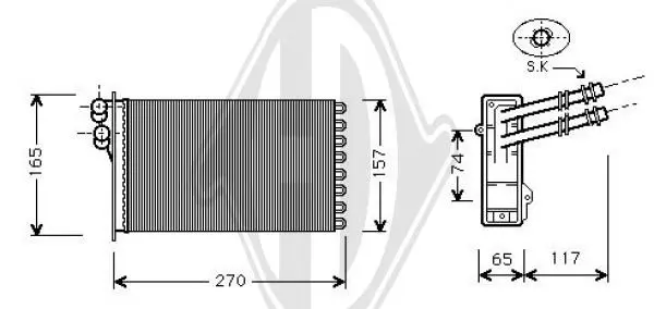 Handler.Part Heat exchanger, interior heating DIEDERICHS DCM1247 1