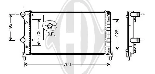 Handler.Part Radiator, engine cooling DIEDERICHS DCM1961 1