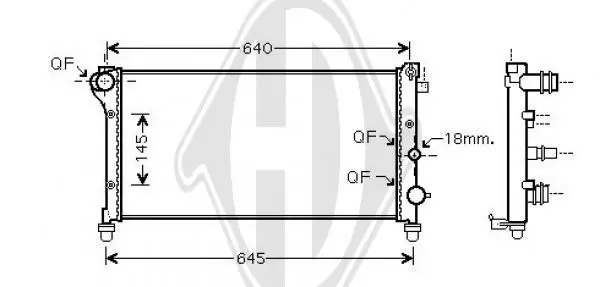 Handler.Part Radiator, engine cooling DIEDERICHS DCM1974 1