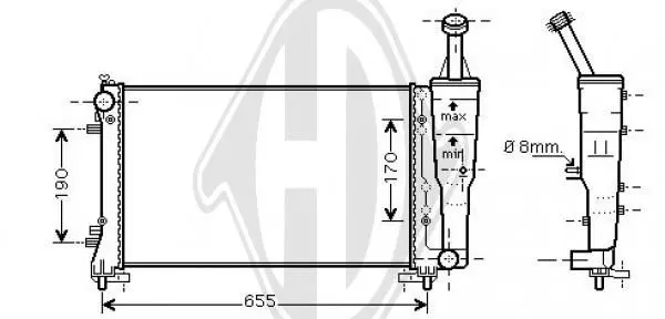 Handler.Part Radiator, engine cooling DIEDERICHS DCM1979 1