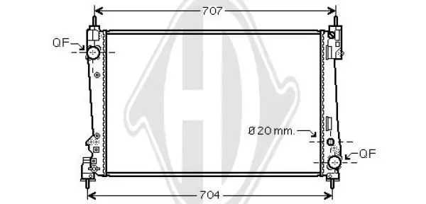 Handler.Part Radiator, engine cooling DIEDERICHS DCM1981 1