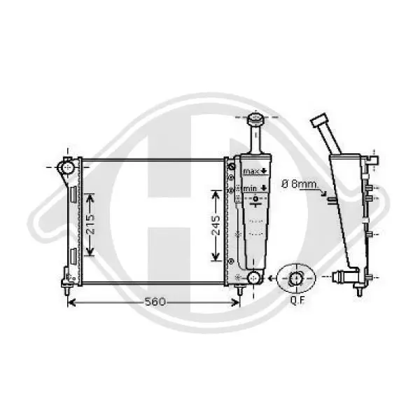 Handler.Part Radiator, engine cooling DIEDERICHS DCM1992 1