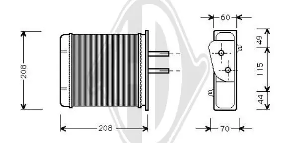 Handler.Part Heat exchanger, interior heating DIEDERICHS DCM1071 1