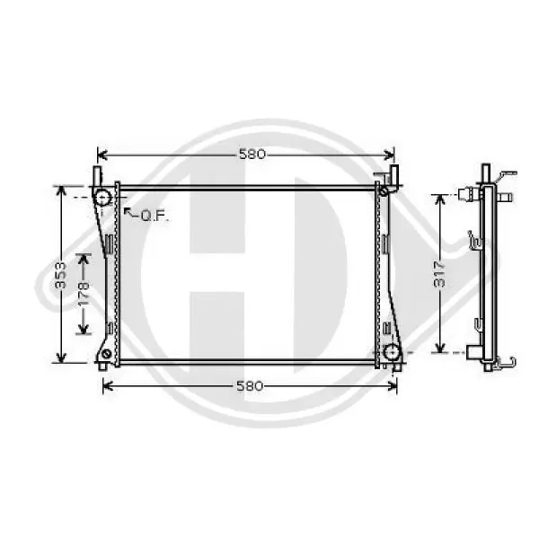 Handler.Part Heat exchanger, interior heating DIEDERICHS DCM1133 1