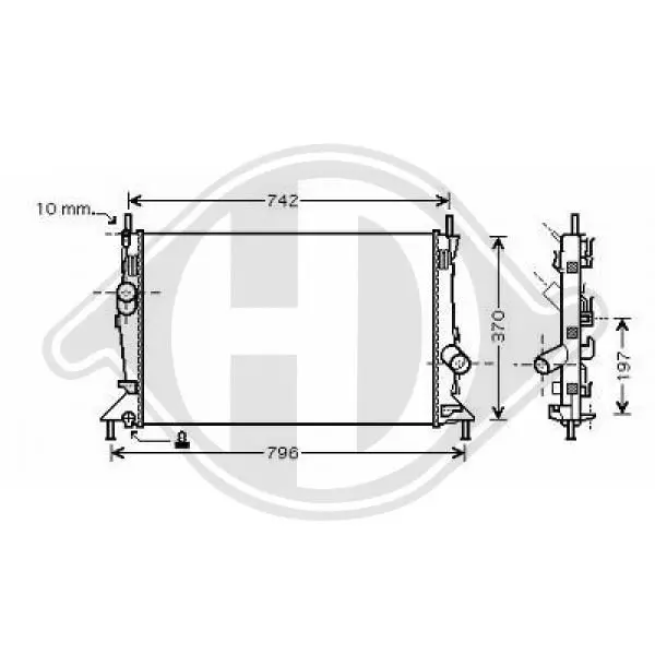 Handler.Part Radiator, engine cooling DIEDERICHS DCM2079 1