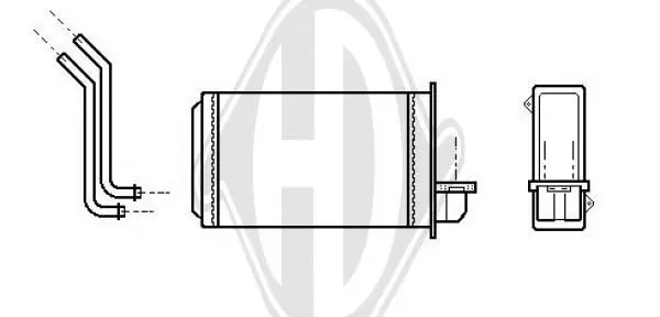 Handler.Part Heat exchanger, interior heating DIEDERICHS DCM1176 1