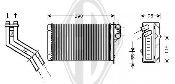 Handler.Part Heat exchanger, interior heating DIEDERICHS DCM1209 1