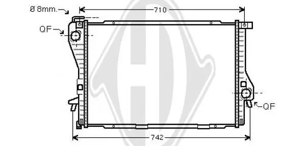 Handler.Part Radiator, engine cooling DIEDERICHS DCM1555 1