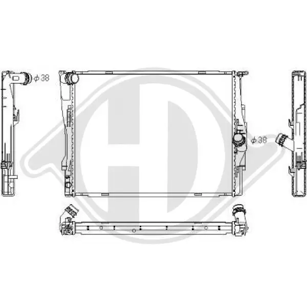 Handler.Part Radiator, engine cooling DIEDERICHS DCM1572 1