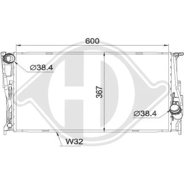 Handler.Part Radiator, engine cooling DIEDERICHS DCM1573 1