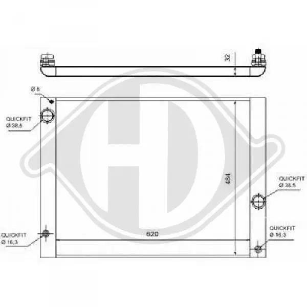 Handler.Part Radiator, engine cooling DIEDERICHS DCM1585 1