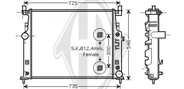 Handler.Part Radiator, engine cooling DIEDERICHS DCM2424 1