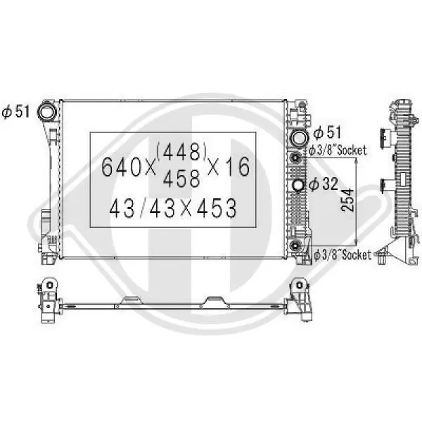 Handler.Part Radiator, engine cooling DIEDERICHS DCM2430 1