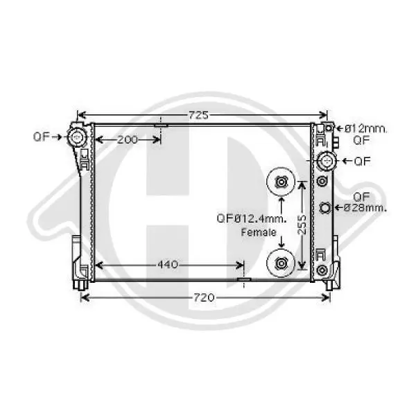 Handler.Part Radiator, engine cooling DIEDERICHS DCM2436 1