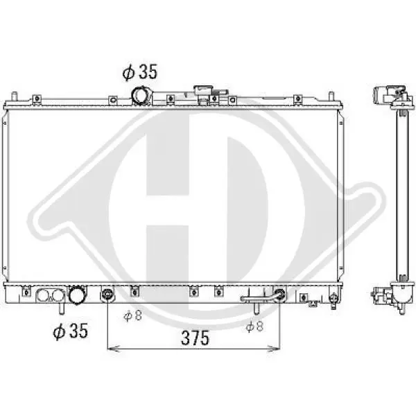 Handler.Part Radiator, engine cooling DIEDERICHS DCM2477 1