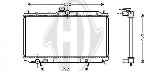 Handler.Part Radiator, engine cooling DIEDERICHS DCM2491 1