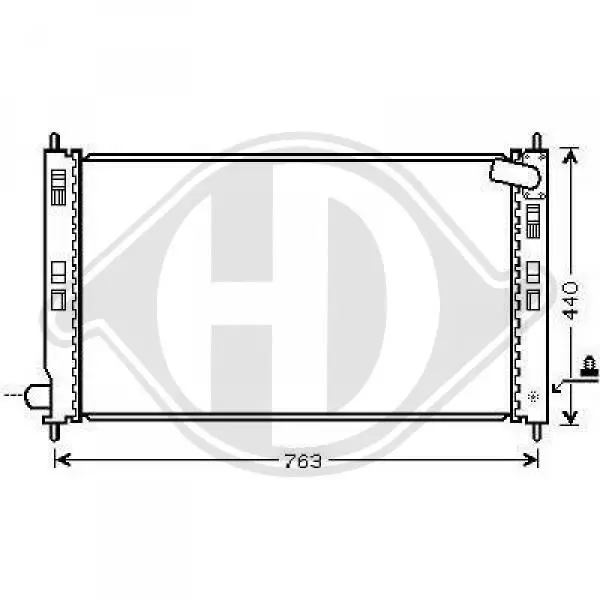 Handler.Part Radiator, engine cooling DIEDERICHS DCM2527 1