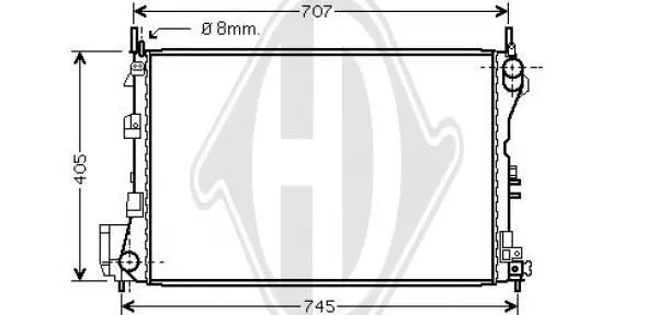 Handler.Part Radiator, engine cooling DIEDERICHS DCM2653 1