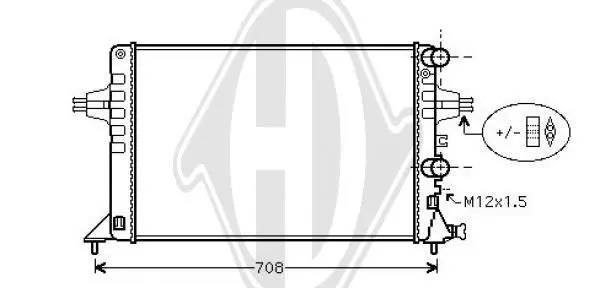 Handler.Part Radiator, engine cooling DIEDERICHS DCM2680 1