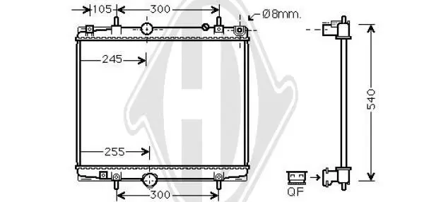 Handler.Part Radiator, engine cooling DIEDERICHS DCM2818 1