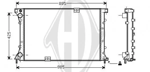 Handler.Part Radiator, engine cooling DIEDERICHS DCM2359 1