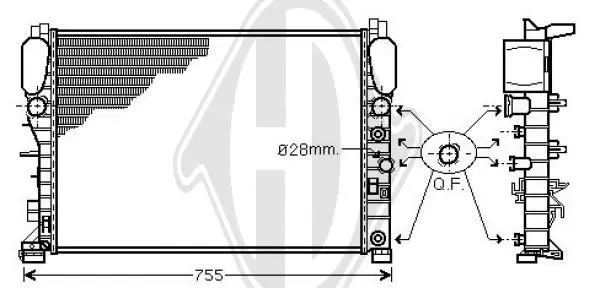 Handler.Part Radiator, engine cooling DIEDERICHS DCM2406 1