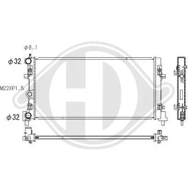 Handler.Part Radiator, engine cooling DIEDERICHS DCM3011 1