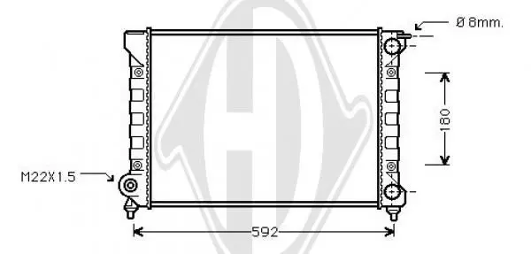 Handler.Part Radiator, engine cooling DIEDERICHS DCM3382 1