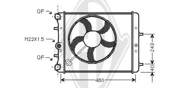 Handler.Part Radiator, engine cooling DIEDERICHS DCM3567 1