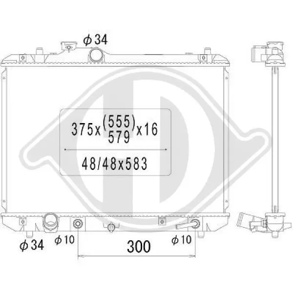 Handler.Part Radiator, engine cooling DIEDERICHS DCM3108 1