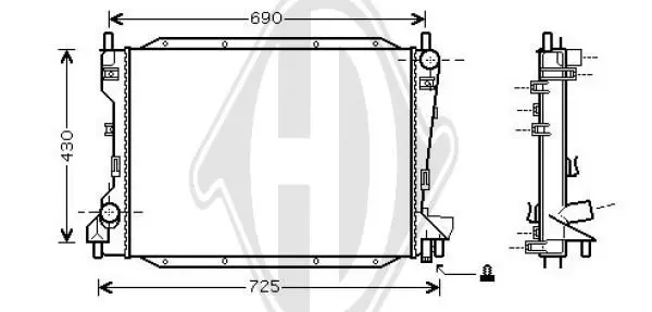 Handler.Part Radiator, engine cooling DIEDERICHS DCM3570 1