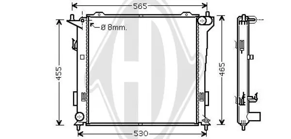 Handler.Part Radiator, engine cooling DIEDERICHS DCM3698 1