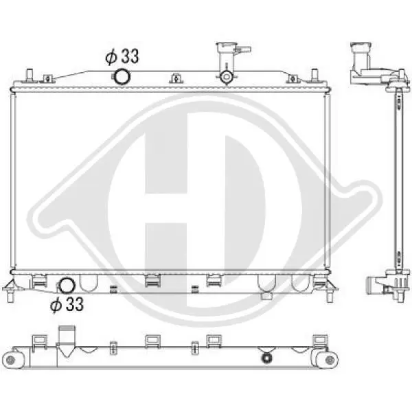 Handler.Part Radiator, engine cooling DIEDERICHS DCM3702 1