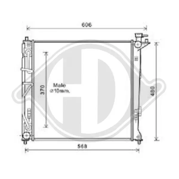 Handler.Part Radiator, engine cooling DIEDERICHS DCM3719 1