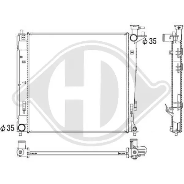 Handler.Part Radiator, engine cooling DIEDERICHS DCM3721 1